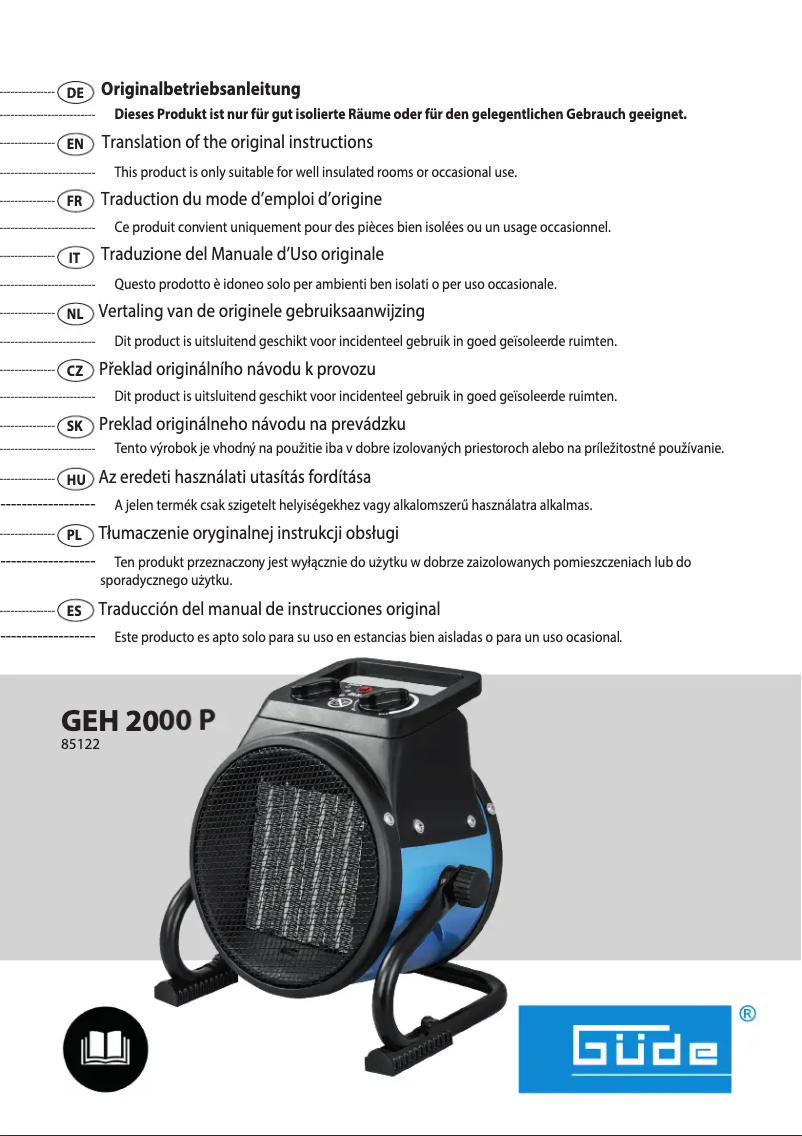 Page 1 of the manual User Manual Güde GEH 2000 P