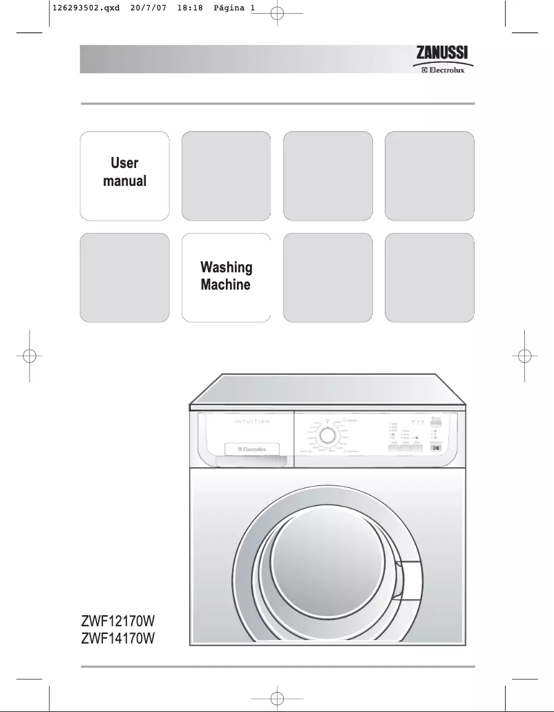 Page 1 of the manual User Manual Zanussi-Electrolux ZWF 12170 W