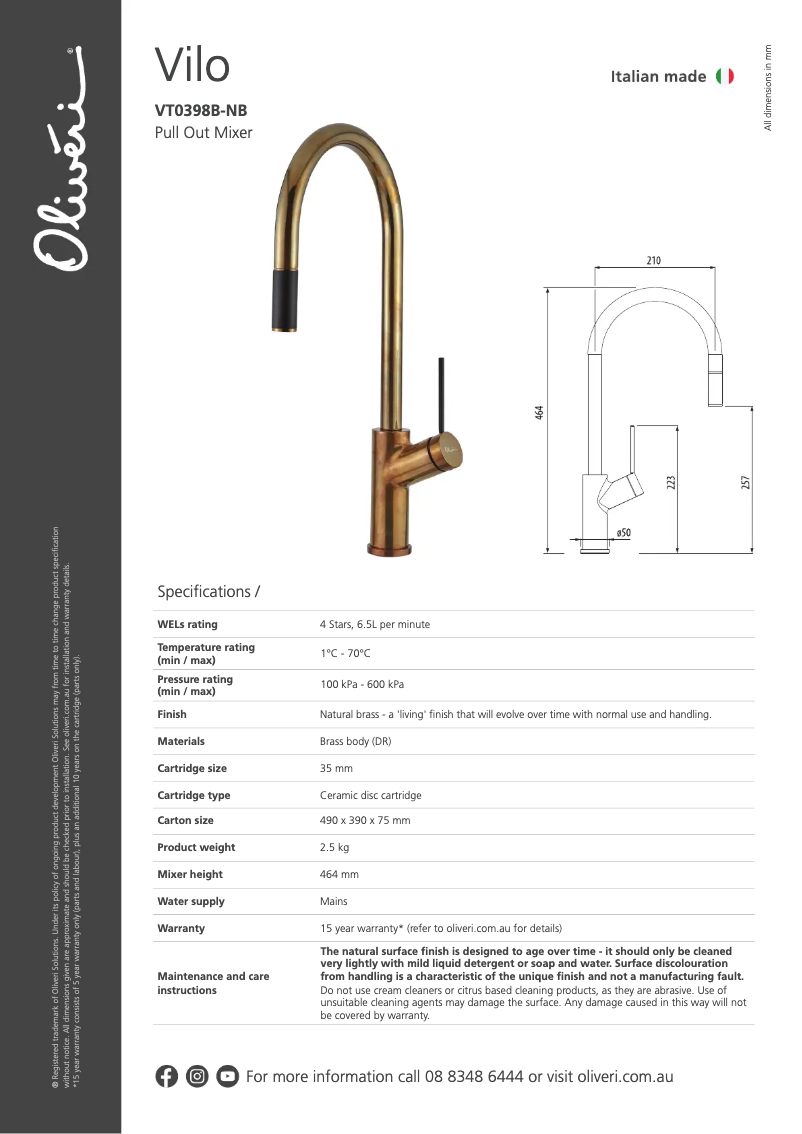 First page image of the manual for VT0398
