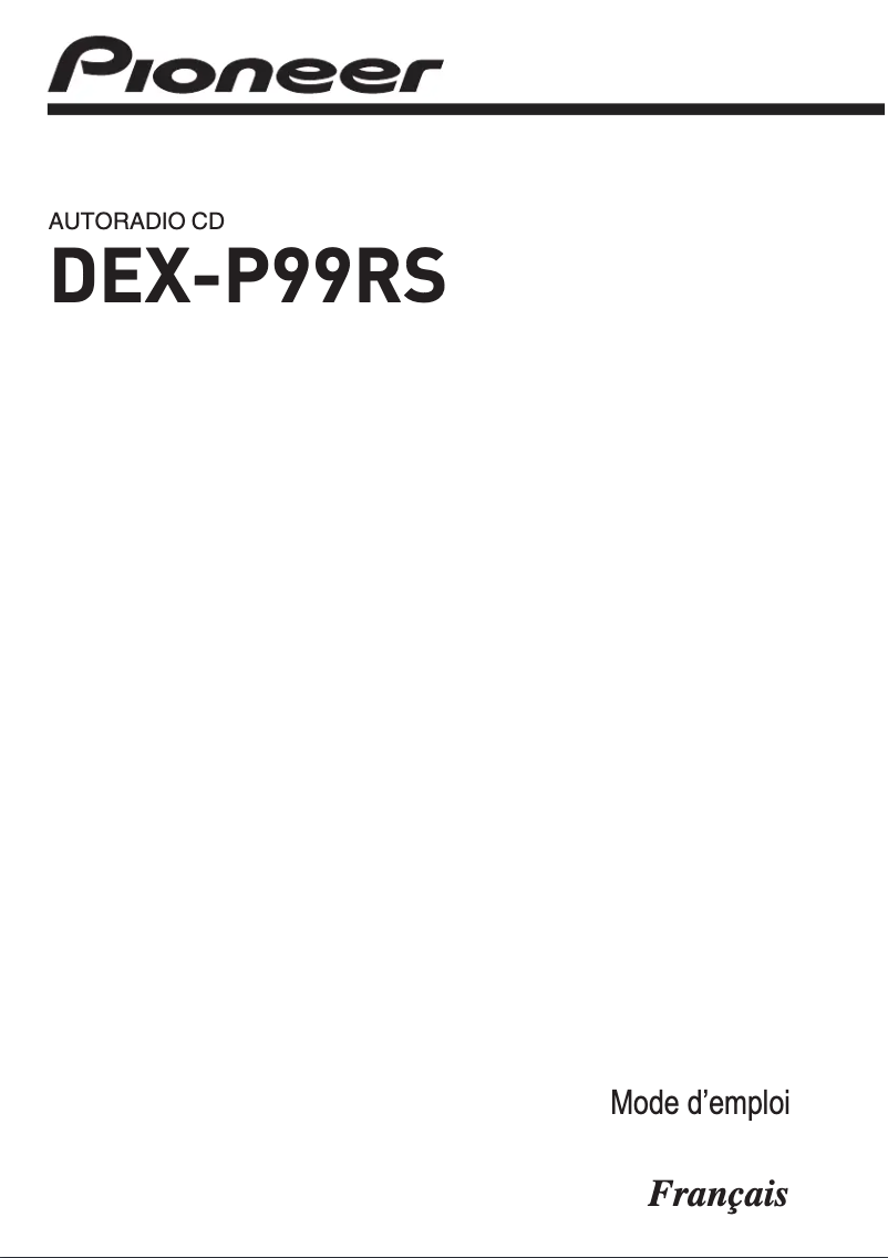 First page image of the manual for DEX-P99RS