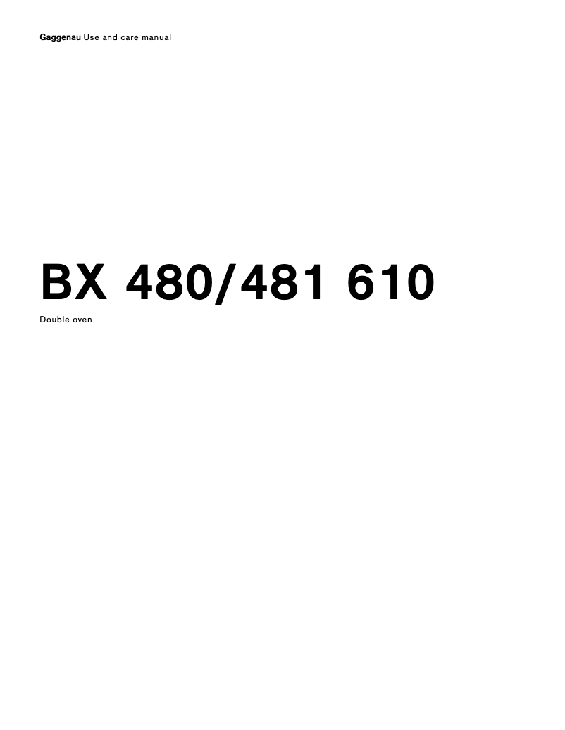 First page image of the manual for BX480611