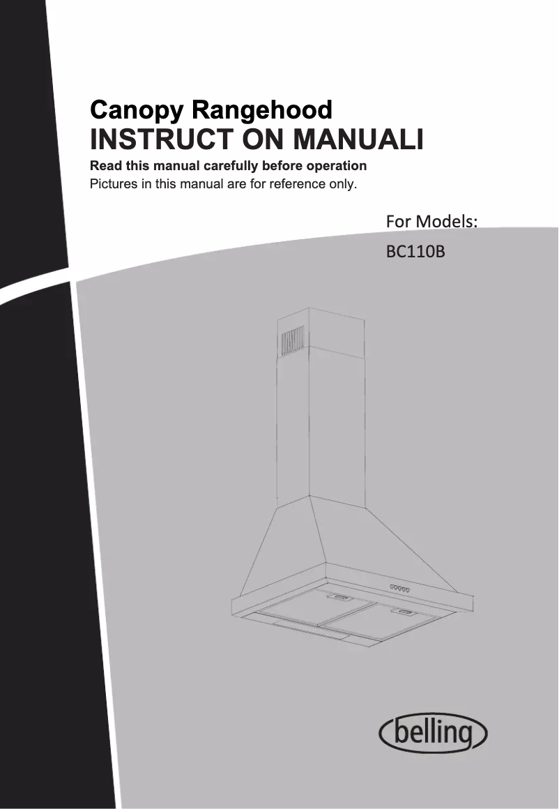 First page image of the manual for BC110B