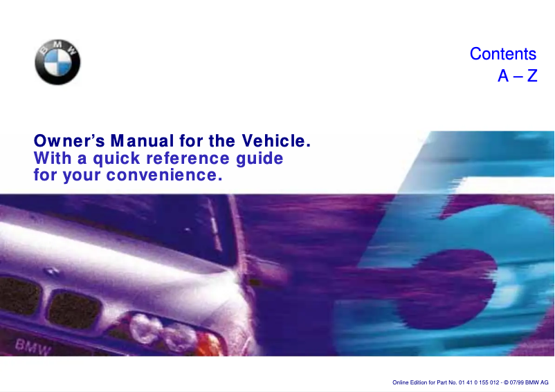 Page 1 of the manual User Manual BMW 528i (2000)