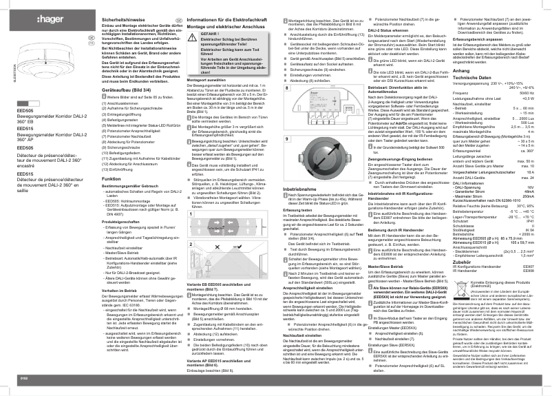 First page image of the manual for EED505