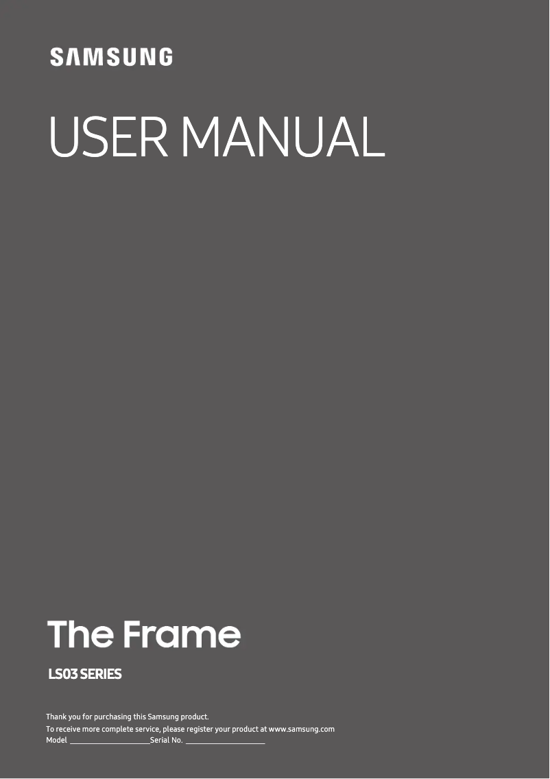 Page 1 of the manual User Manual Samsung QE55LS03RAUXXH