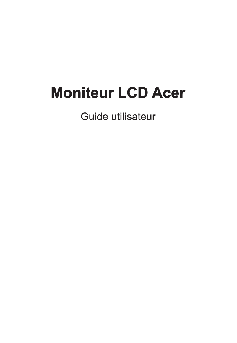 Page 1 of the manual User Manual Acer Predator XR341CK