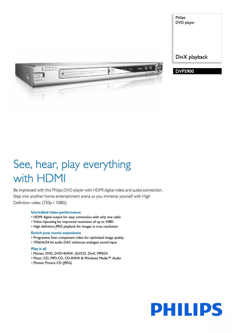 First page image of the manual for DVP5900