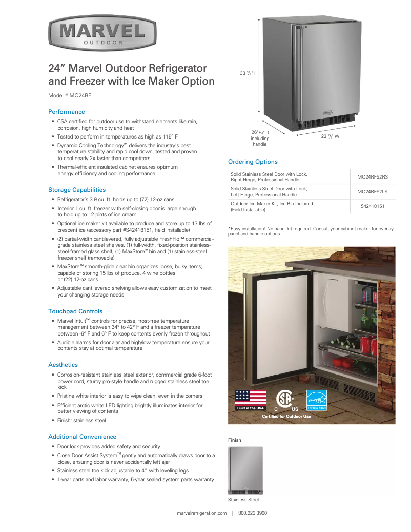 First page image of the manual for Outdoor MO24RF2L