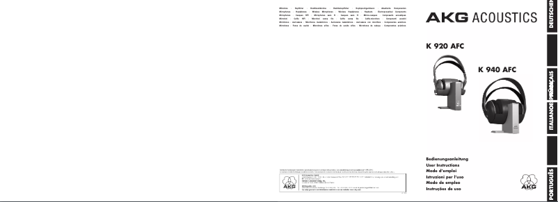 Page 1 of the manual User Manual AKG K920 AFC