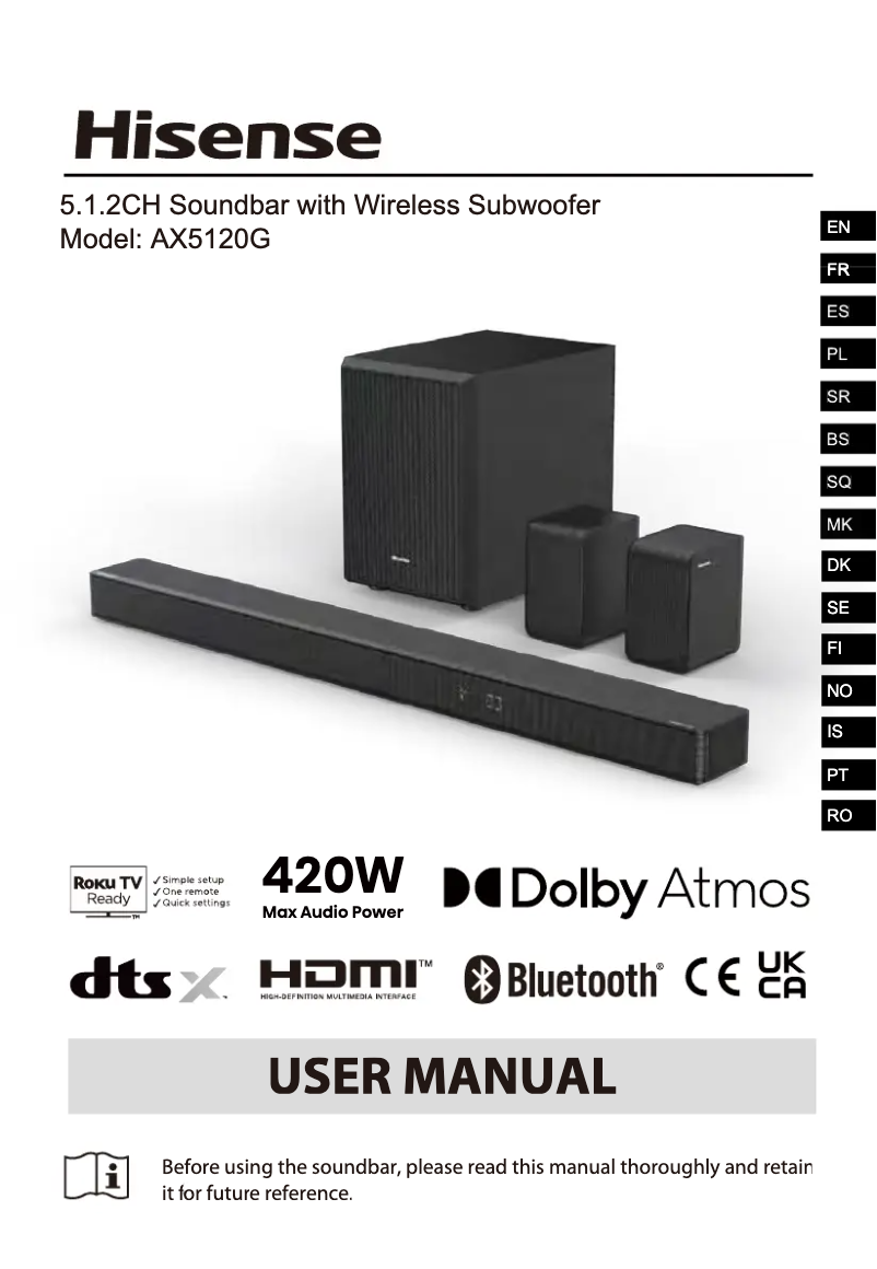 First page image of the manual for AX5120G