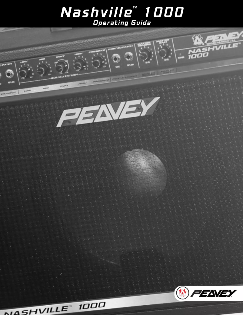 First page image of the manual for Nashville 1000