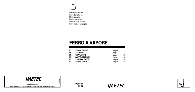 Page 1 of the manual User Manual Imetec ZeroCalc Pro Ceramic PS2 2400
