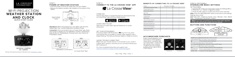 Page 1 of the manual Quick Start Guide La Crosse Technology CA81199