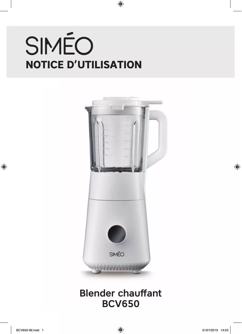 Image de la première page du manuel de l'appareil BCV650