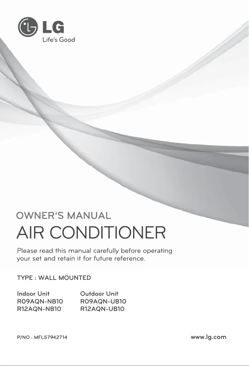 First page image of the manual for R12AQN-UB10