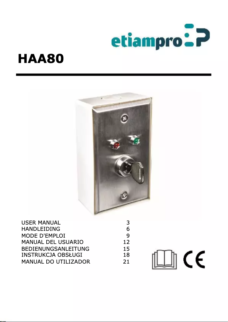 First page image of the manual for HAA80