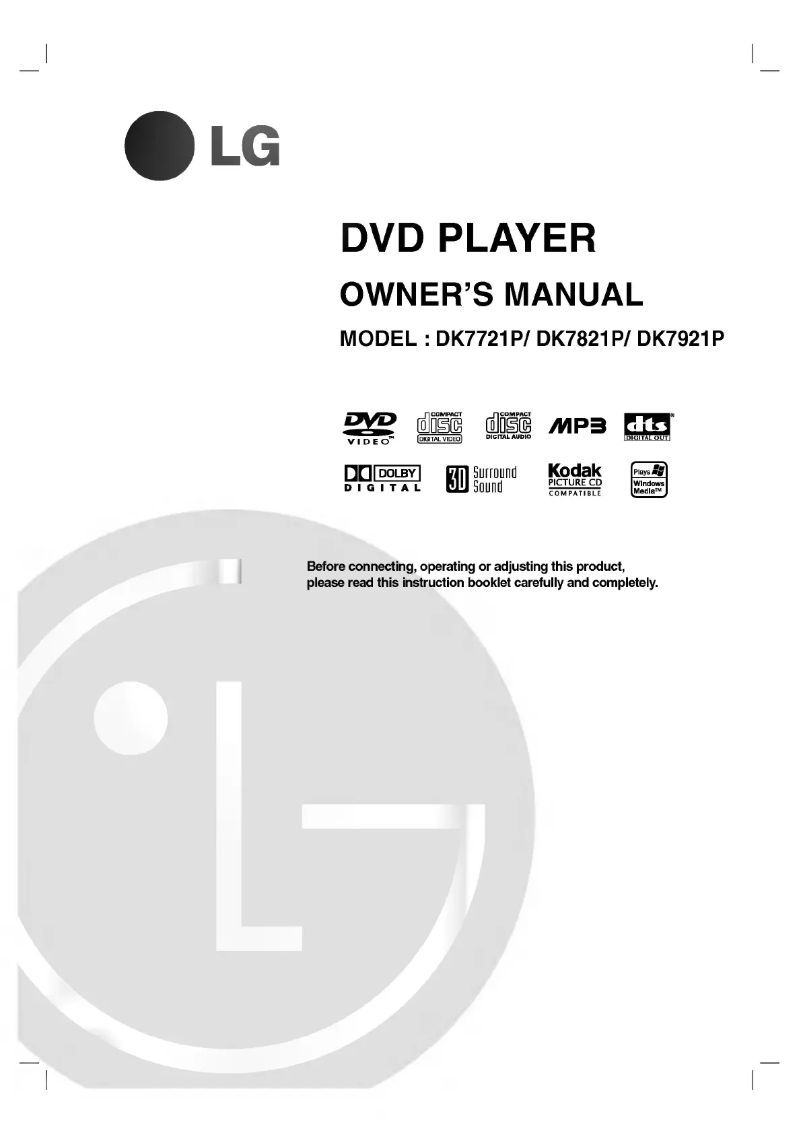First page image of the manual for DK7921P