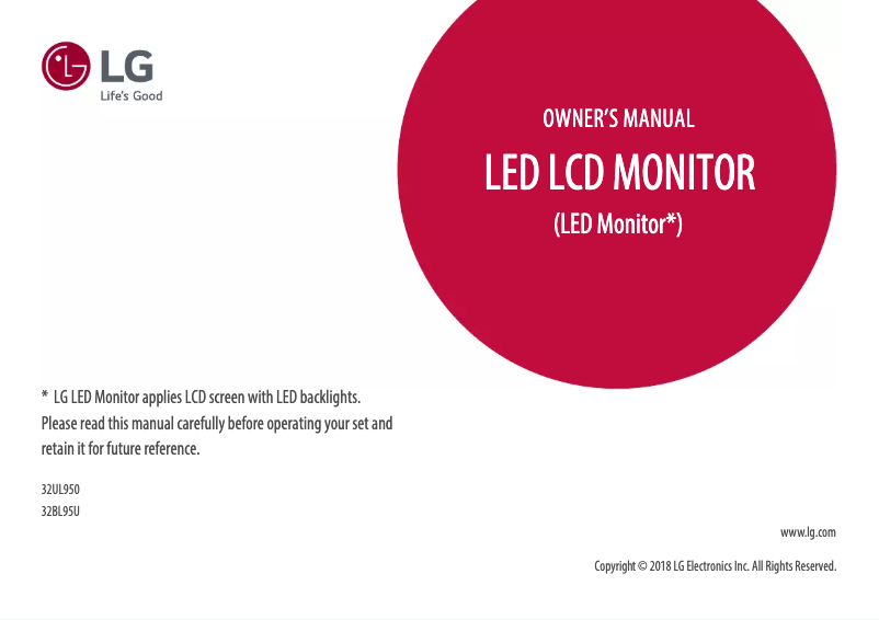 First page image of the manual for BL95U