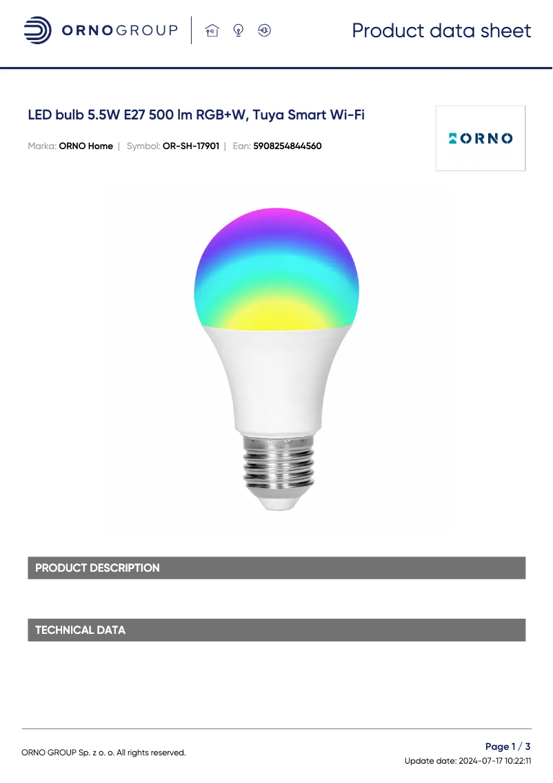 Image de la première page du manuel de l'appareil OR-SH-17901