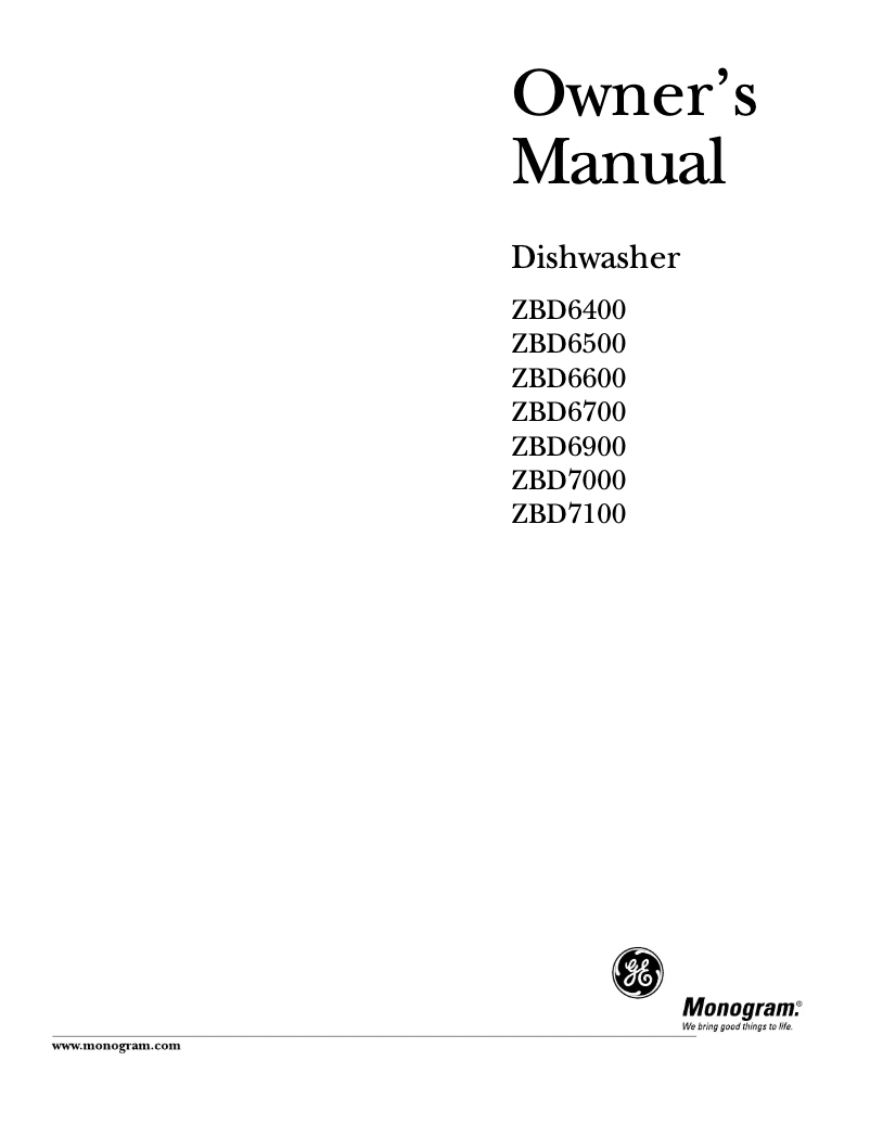 Page 1 of the manual Use and Maintenance Manual GE ZBD7100GSS