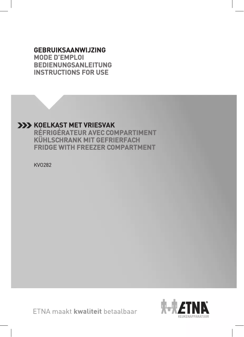 First page image of the manual for KVO282