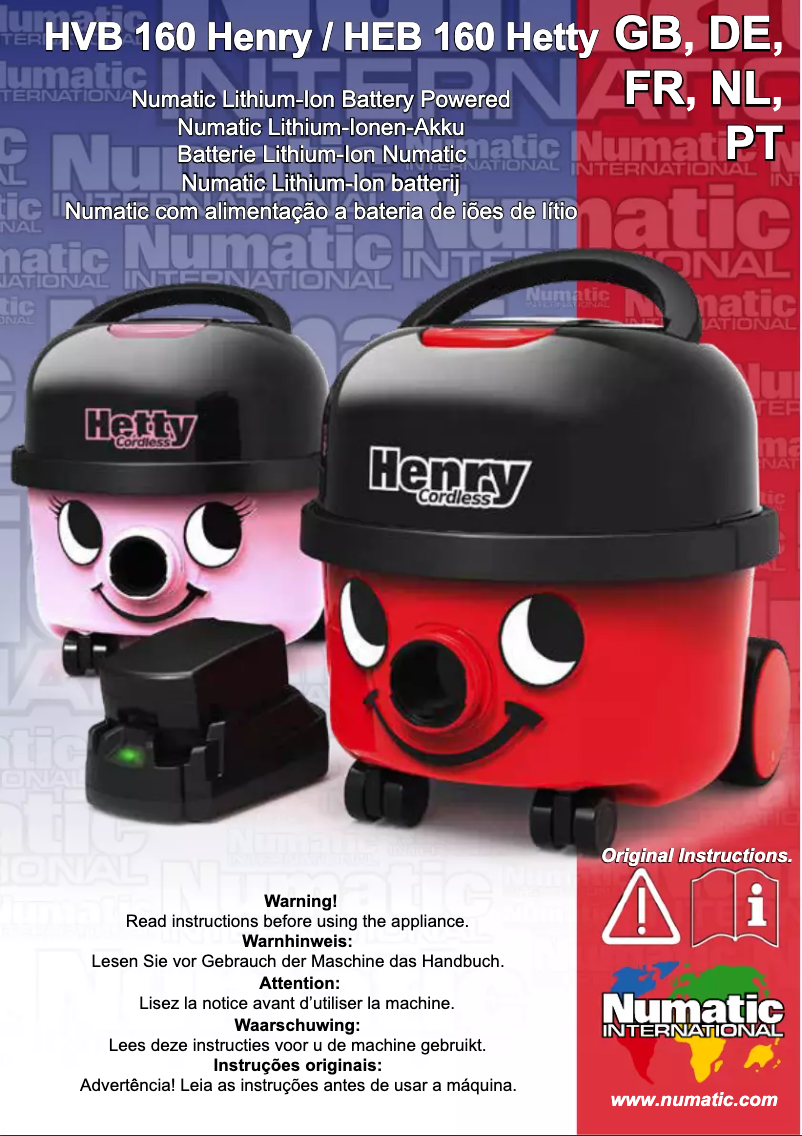 First page image of the manual for Hetty Cordless HEB160