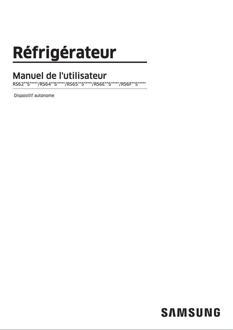 First page image of the manual for RS62DG5003B1