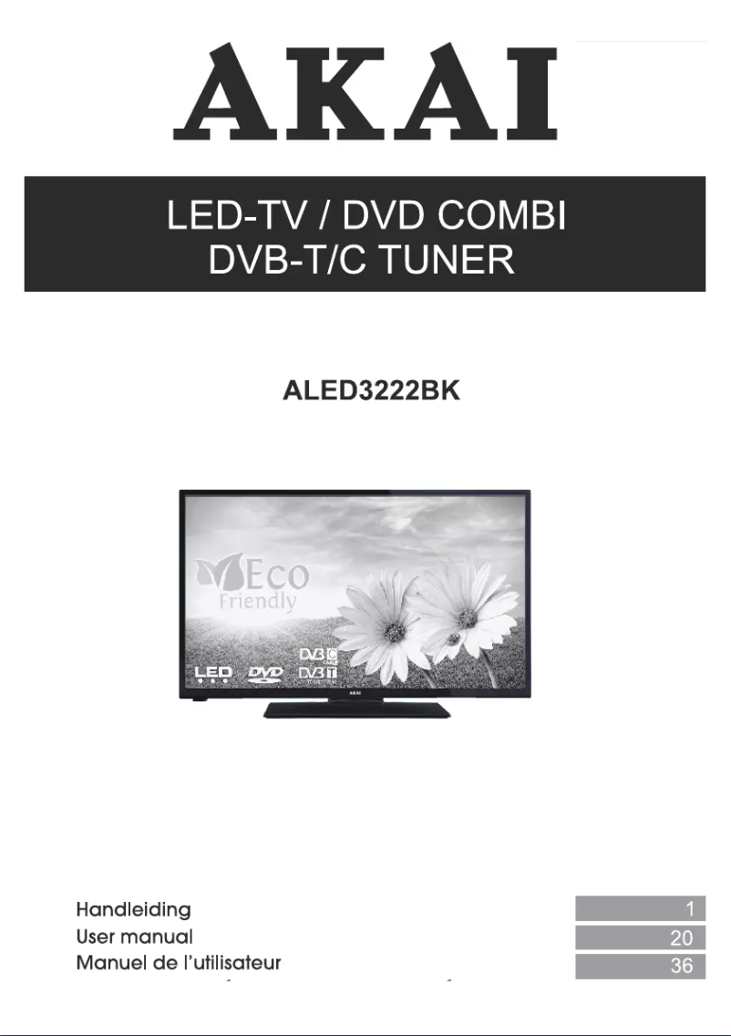 Page 1 of the manual User Manual AKAI ALED3222BK