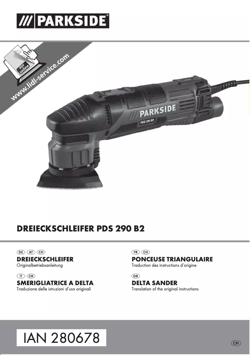 First page image of the manual for PDS 290 B2