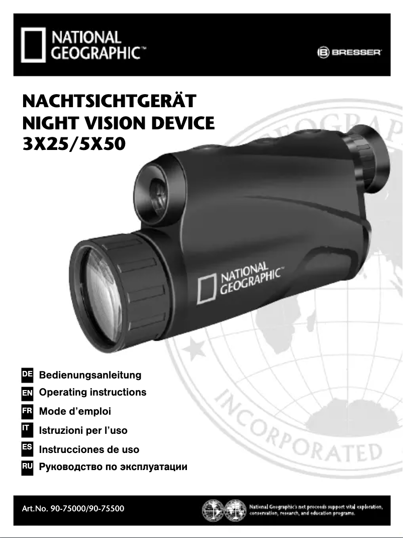 Page 1 of the manual User Manual National Geographic 3x25