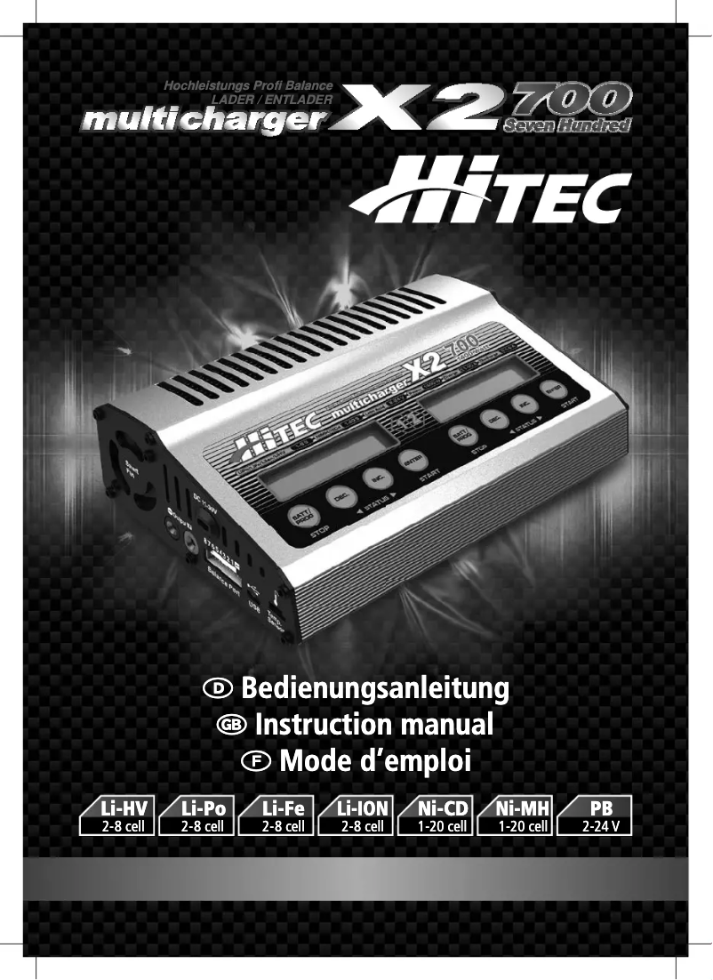 First page image of the manual for X2 700