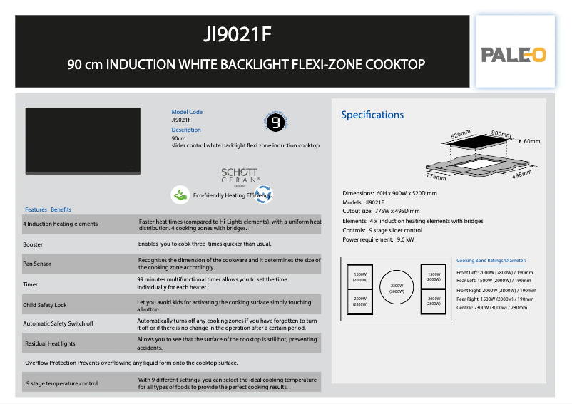 First page image of the manual for JI 9021