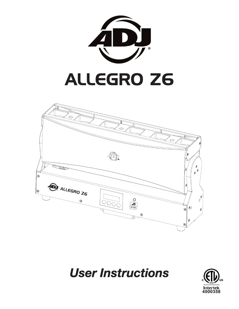 Page 1 of the manual User Manual Adj Allegro Z6