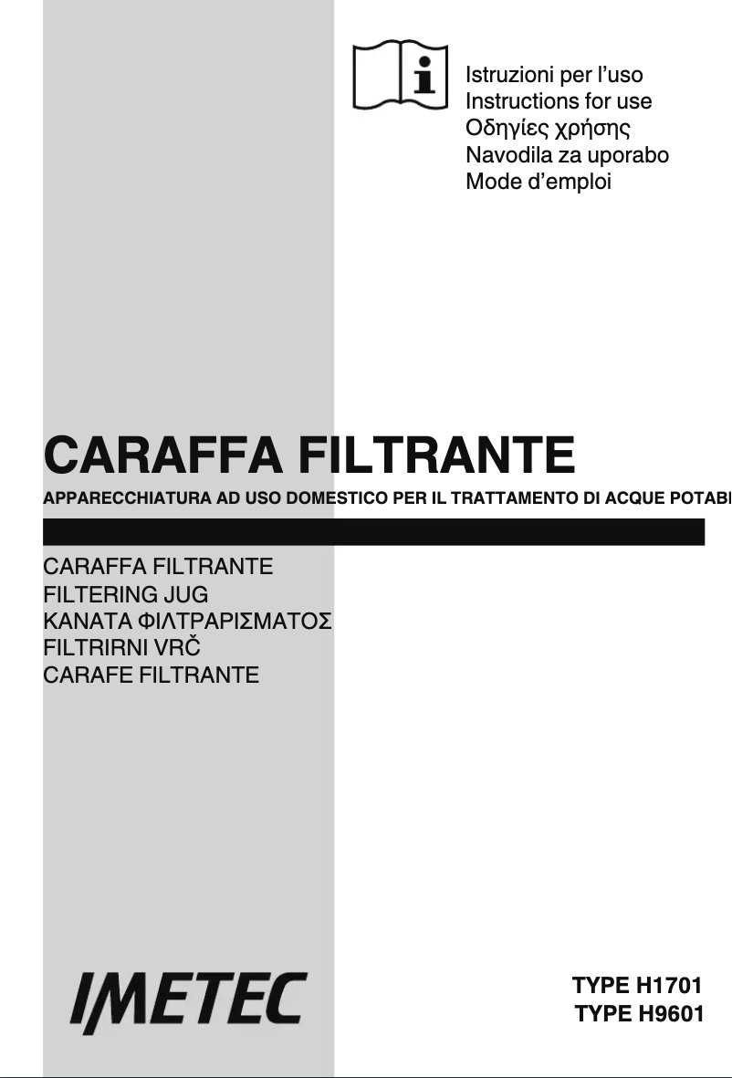 Page 1 of the manual User Manual Imetec Acqua WP 130