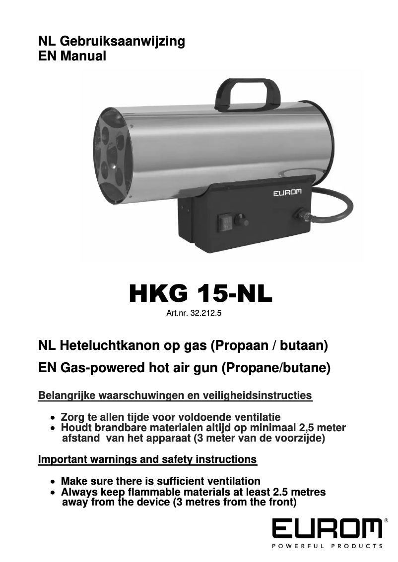 First page image of the manual for HKG 15