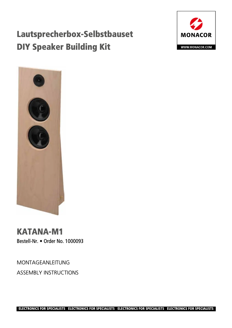 First page image of the manual for KATANA-M1