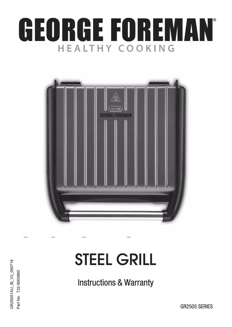 Page 1 of the manual User Manual George Foreman GR25051AU