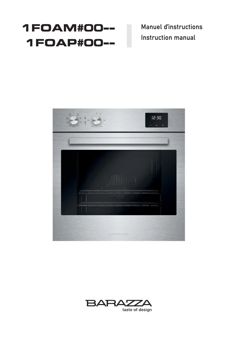 Page 1 of the manual User Manual Barazza 1FOAM