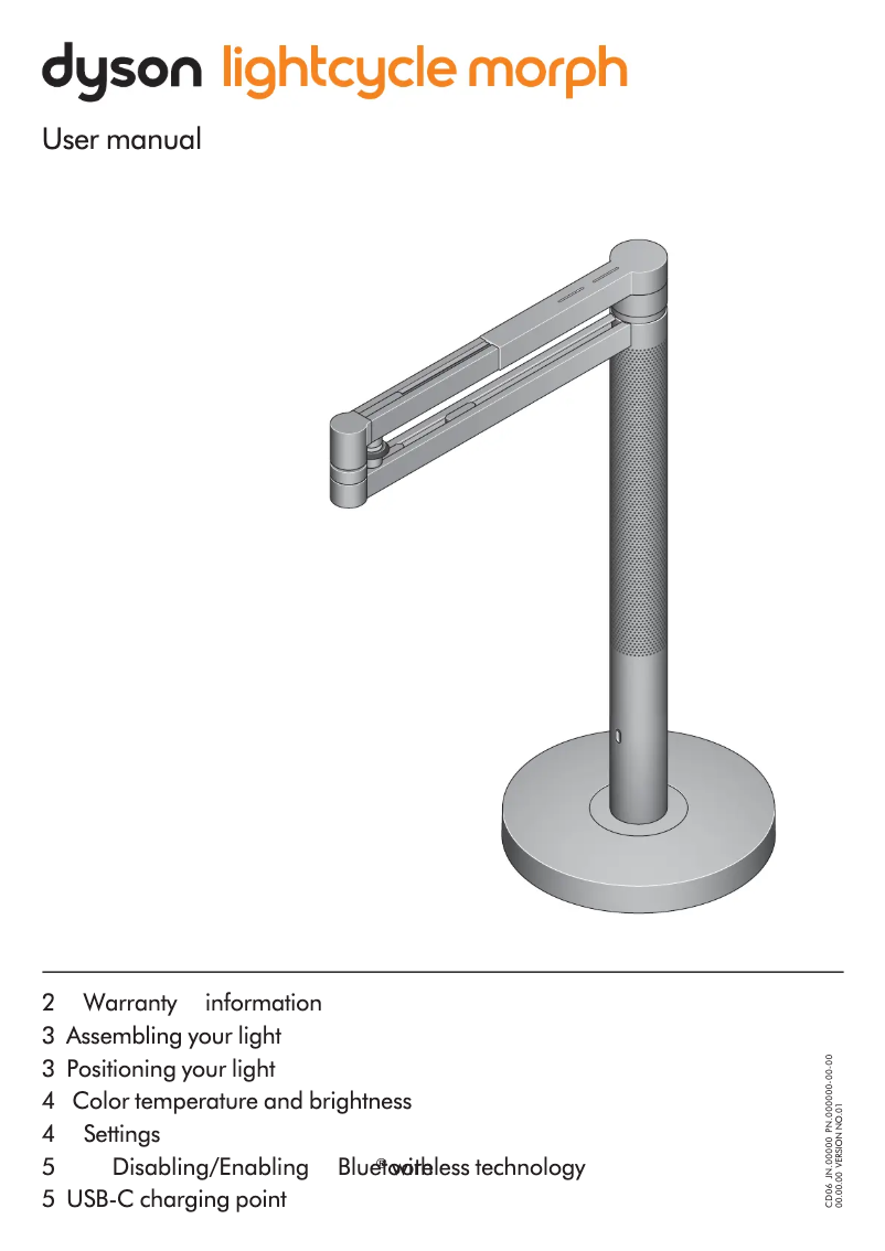 Page 1 of the manual User Manual Dyson Solarcycle Morph