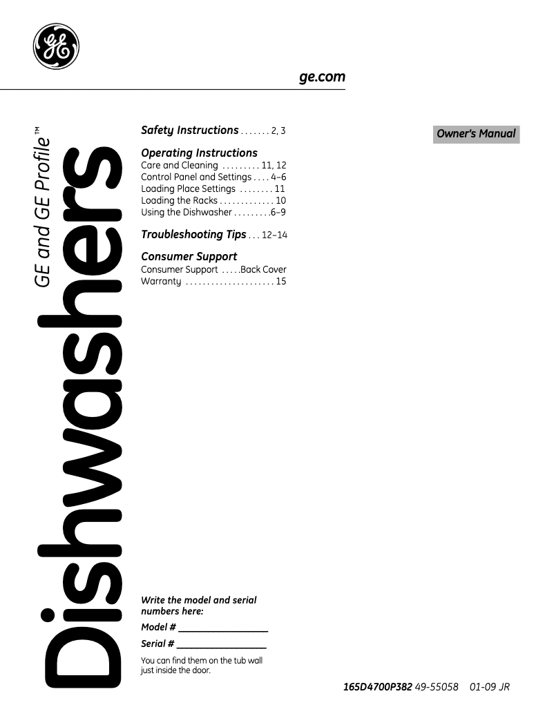 First page image of the manual for Profile PDW7880PSS