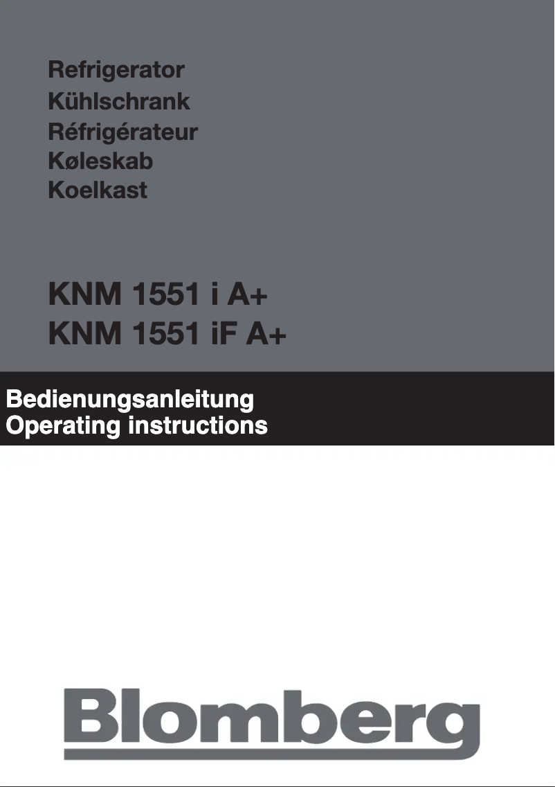 First page image of the manual for KNM 1551