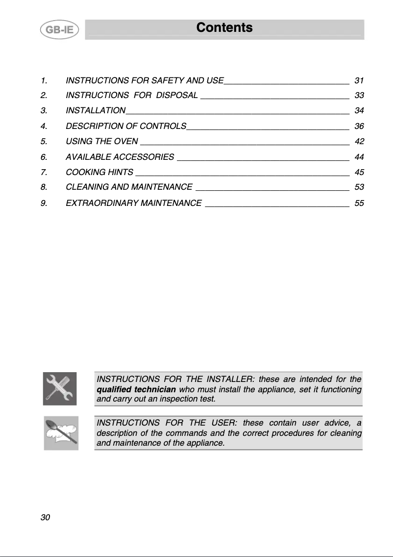 Page 1 of the manual User Manual Smeg S890MF-8