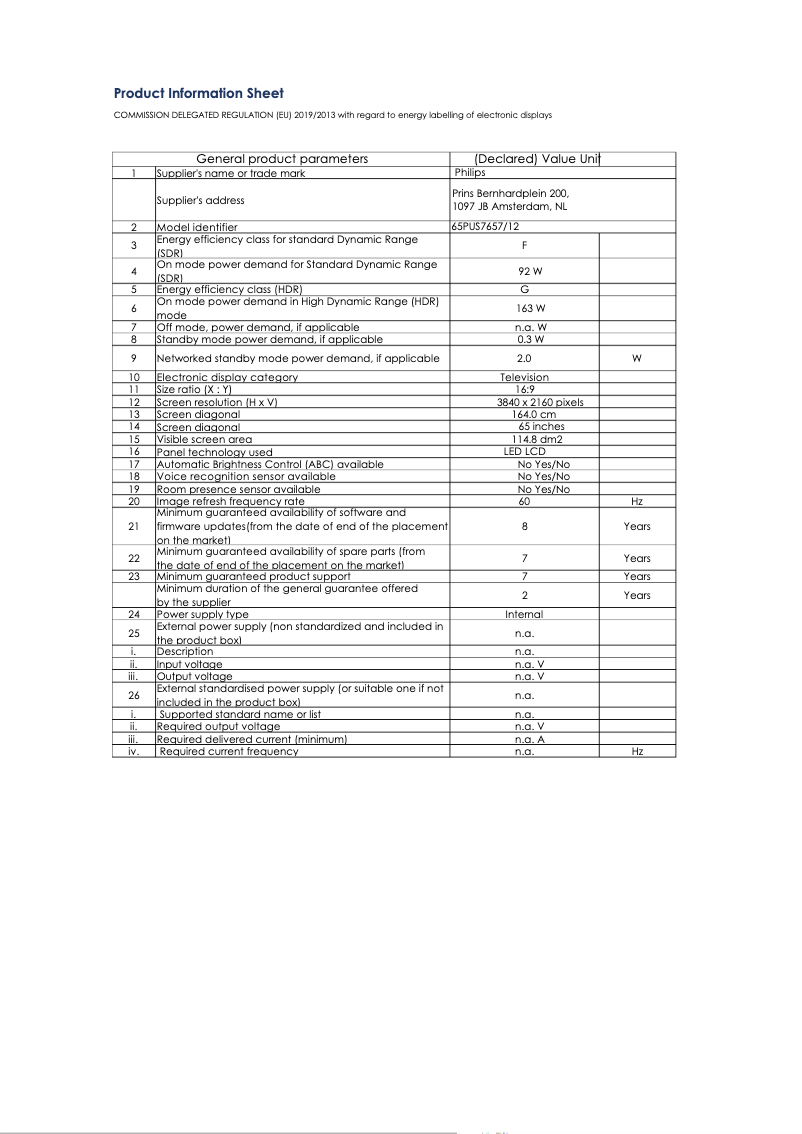 First page image of the manual for 43PUS7607