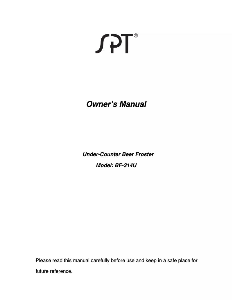 First page image of the manual for BF-314U