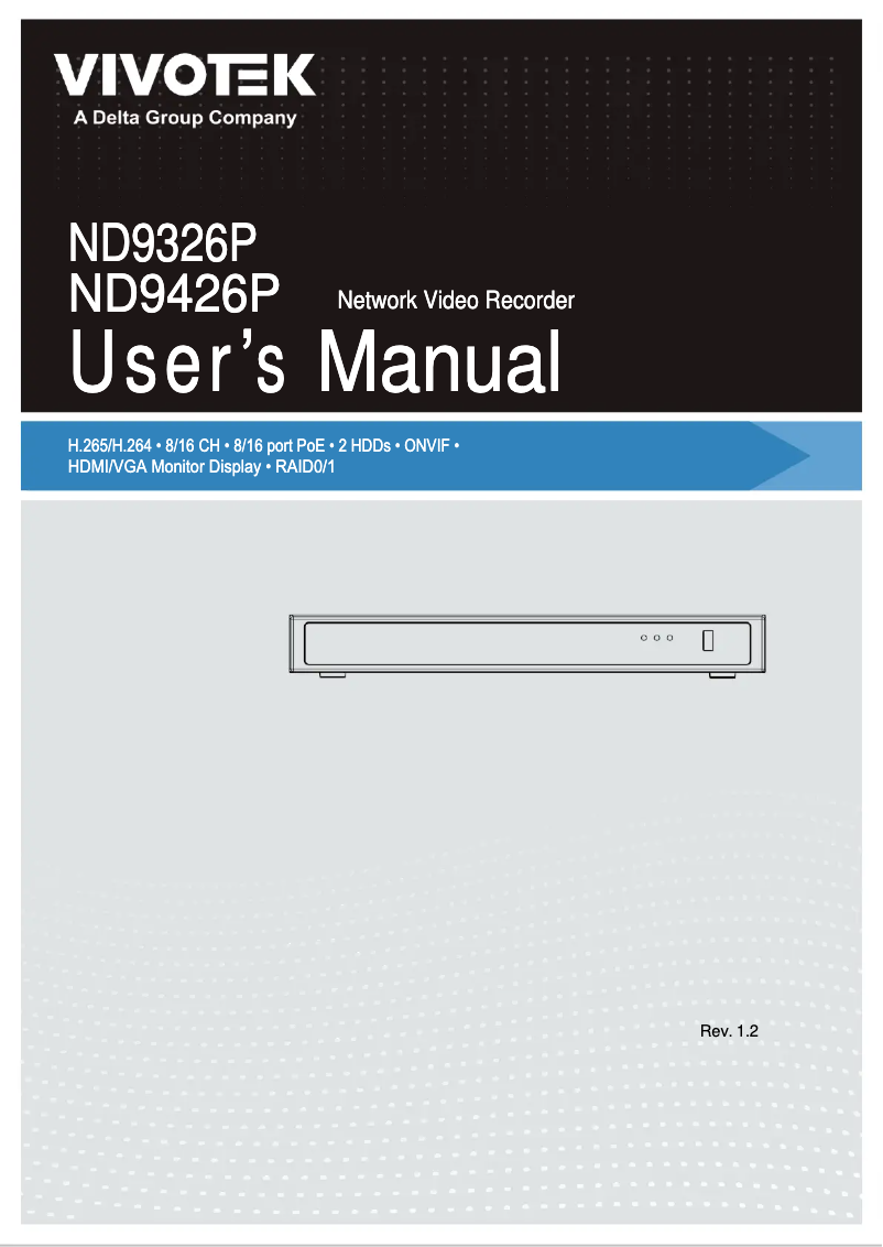 First page image of the manual for ND9426P