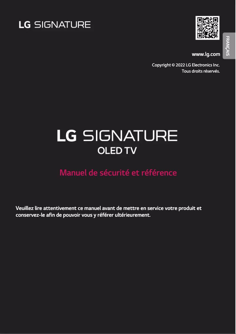 First page image of the manual for OLED88Z2