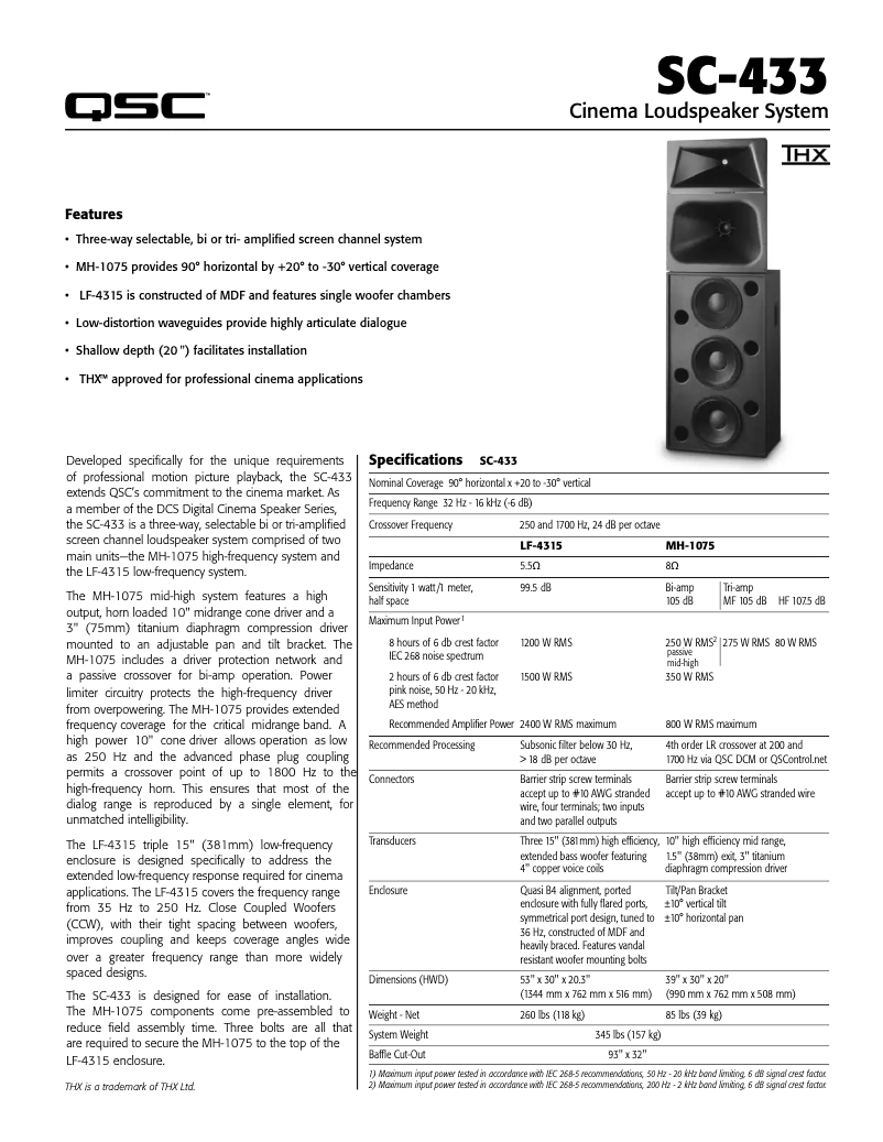 First page image of the manual for SC-433