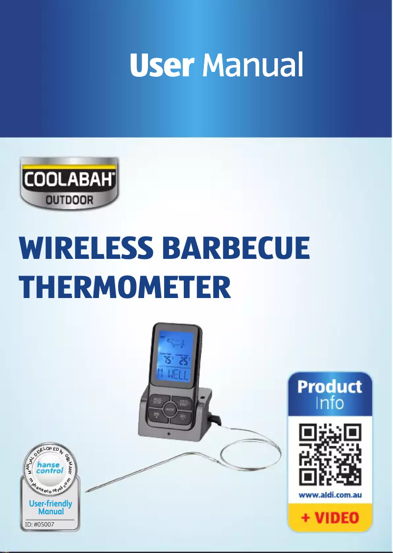 Page 1 of the manual User Manual Coolabah Outdoor GT-TMBBQ-01e