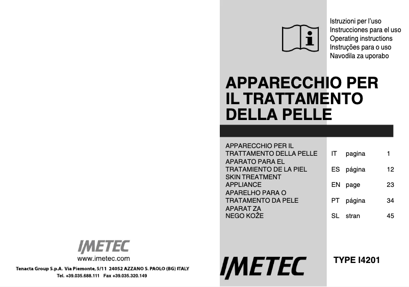 Image de la première page du manuel de l'appareil Face Cleansing
