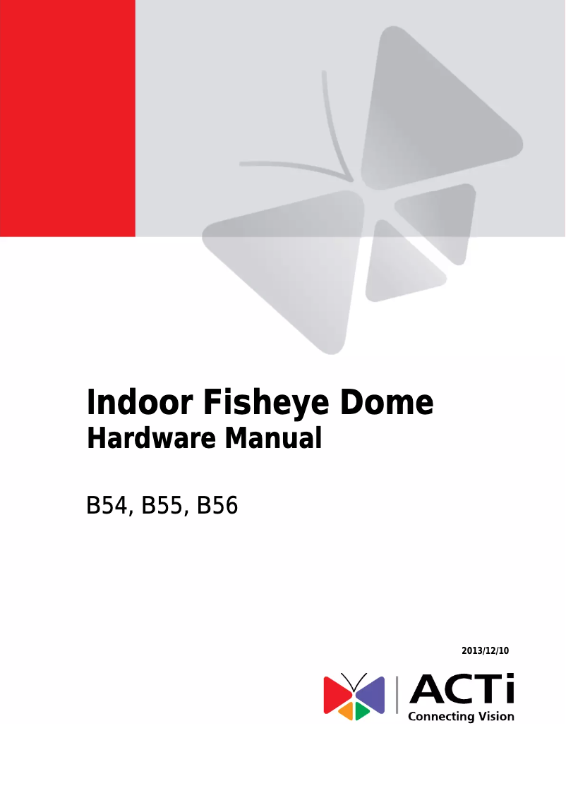 Page 1 of the manual Instruction Manual ACTi B54